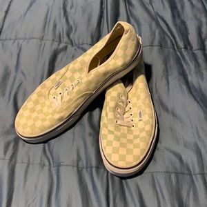 Green checkerboard vans